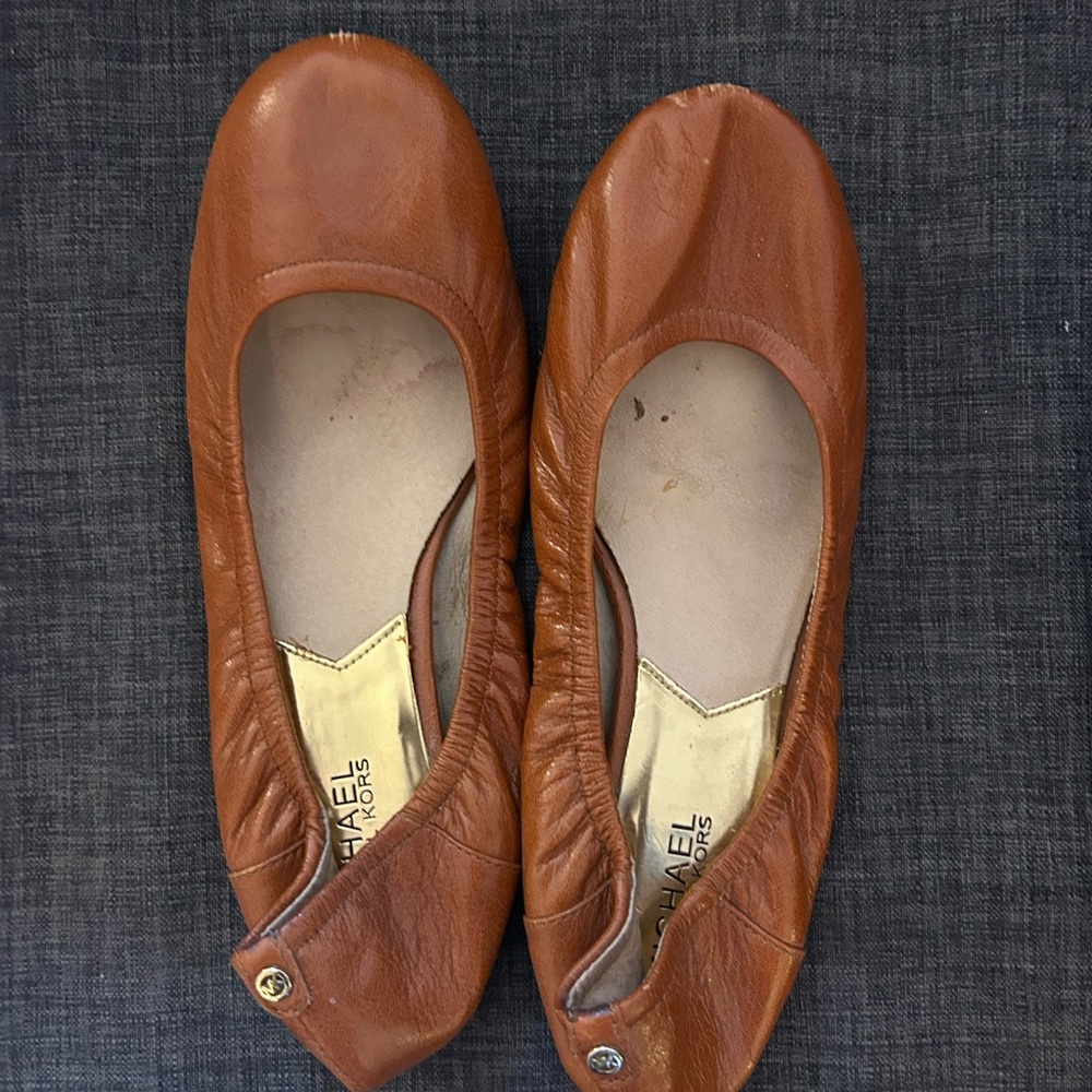 Michael Kors Tan Leather Flats